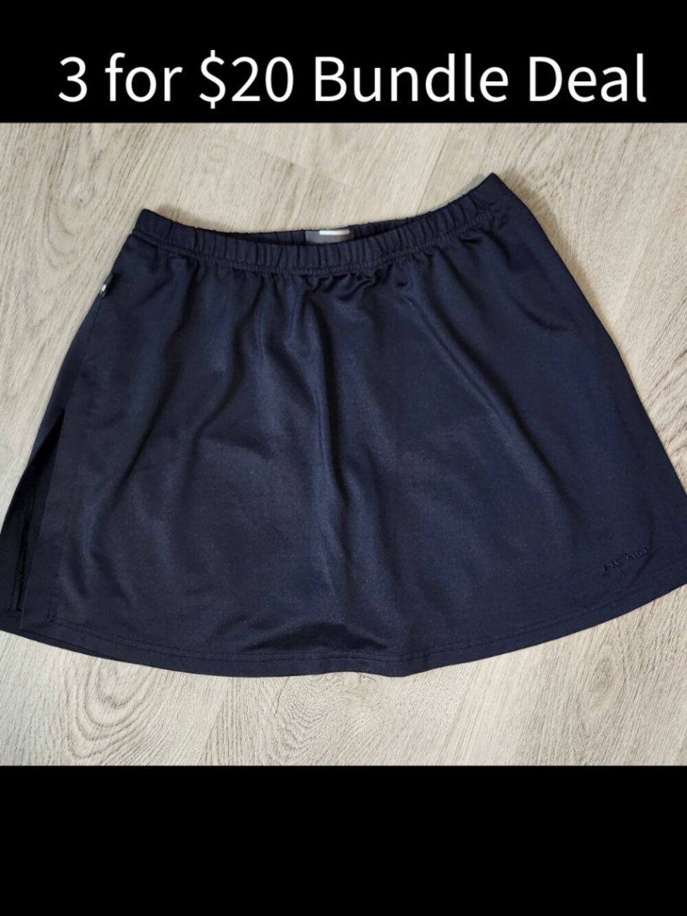 🚨 Head Black Stretch Tennis Skort – Size Medium